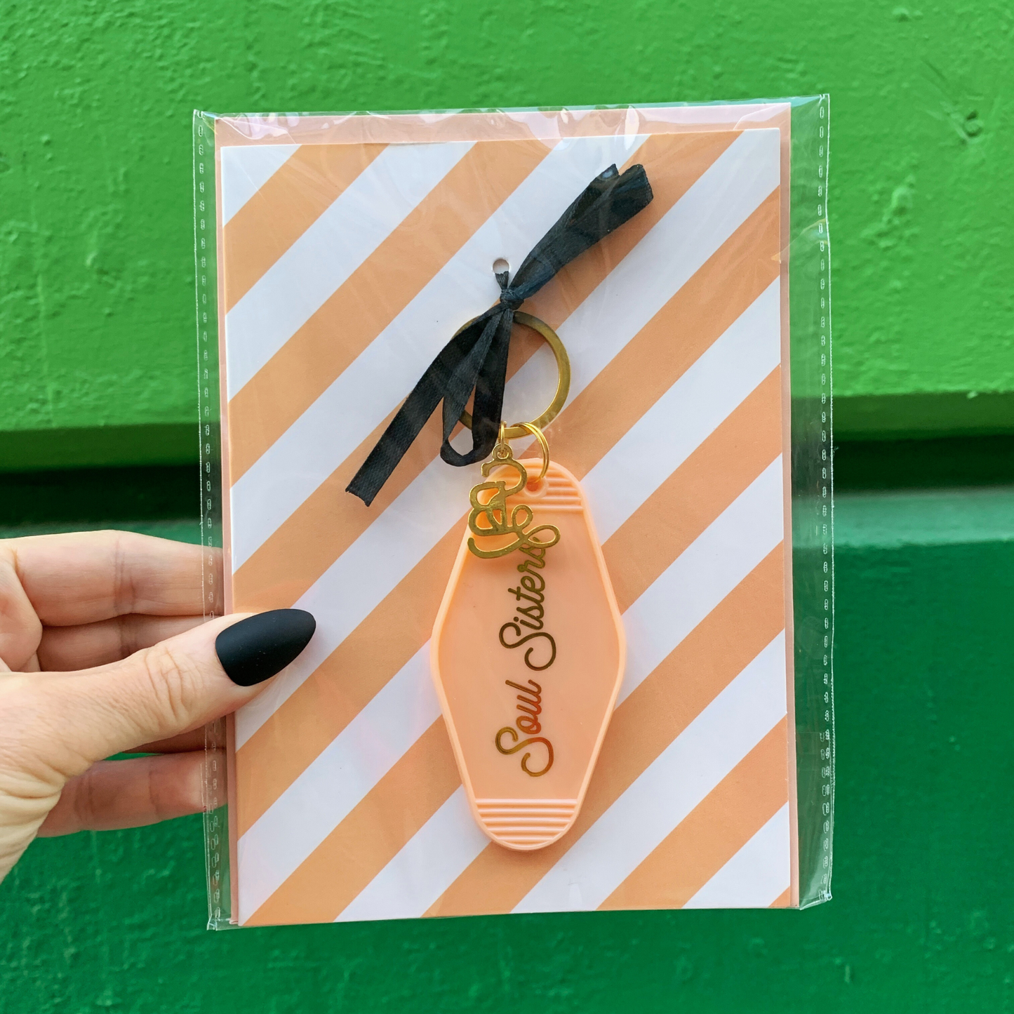 Soul Sisters Motel Style Keychain with Greeting Card