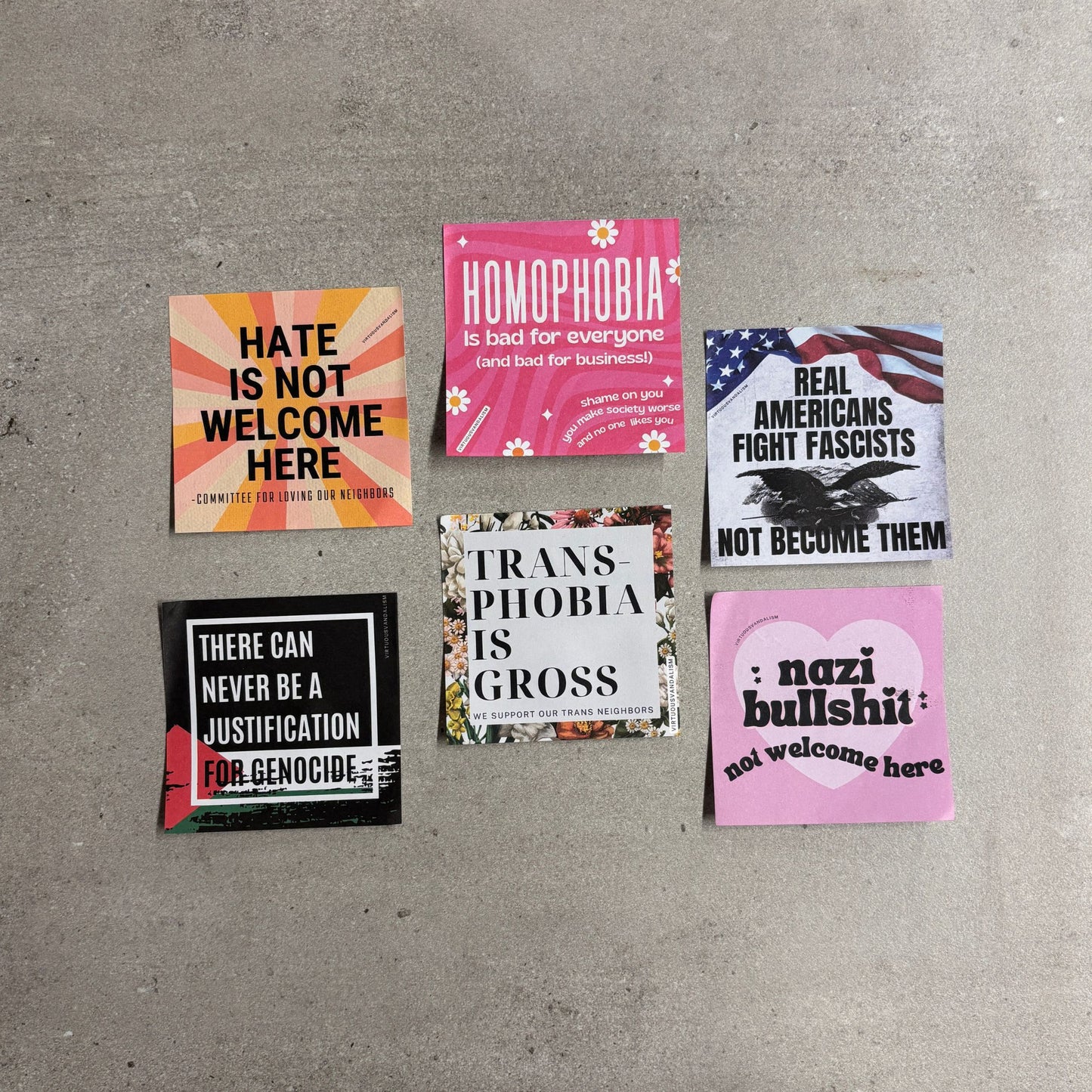 Virtuous Vandalism “Nazi Bullshit Not Welcome Here” Sticky Notes 3" x 3" Pack of 50 | Combat and Cover Offensive Public Messages with Adhesive Protest Notes