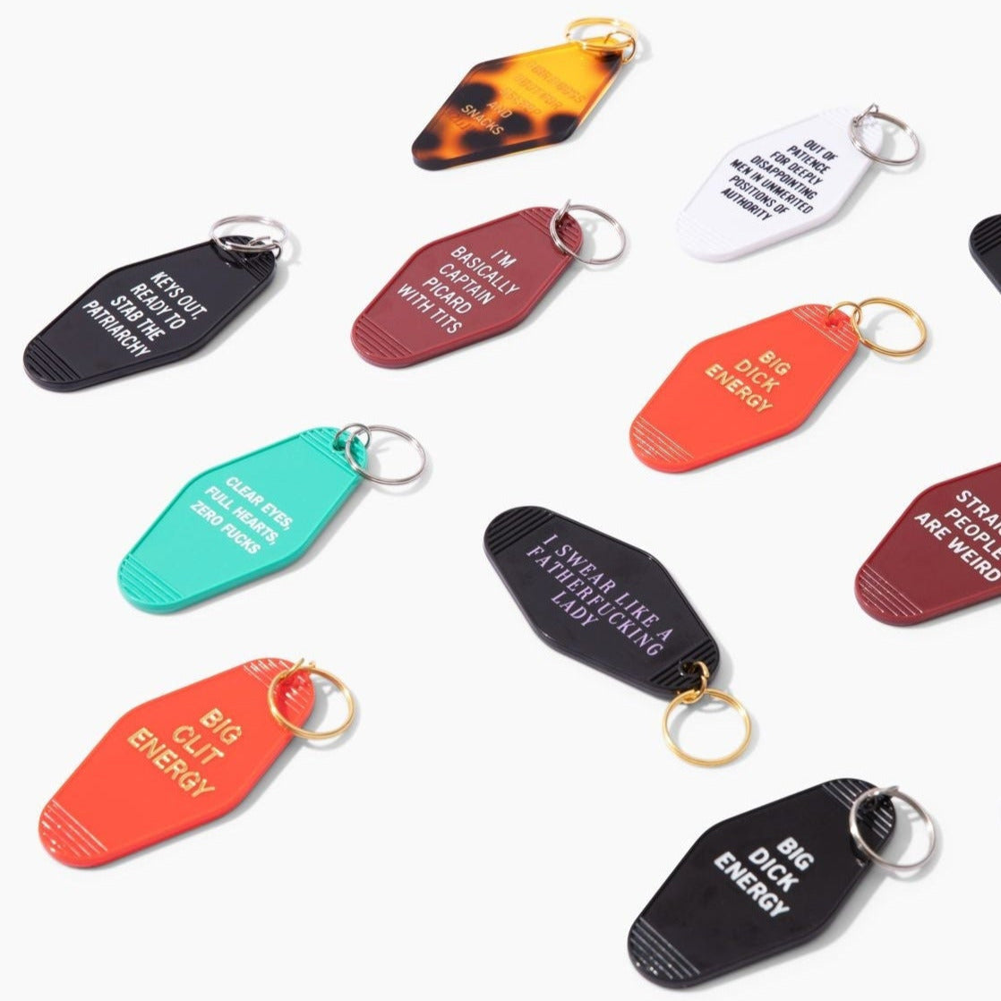 Big Clit Energy Motel Style Keychain in Red and Gold
