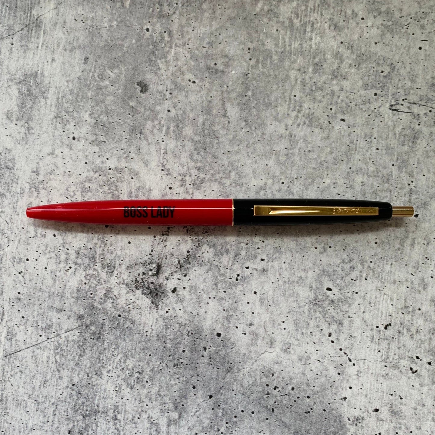 Boss Lady Two-Tone Refillable Pen in Cherry Red and Black