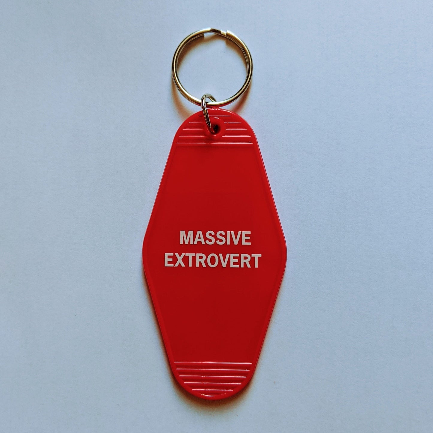 Massive Extrovert Motel Style Keychain In Red