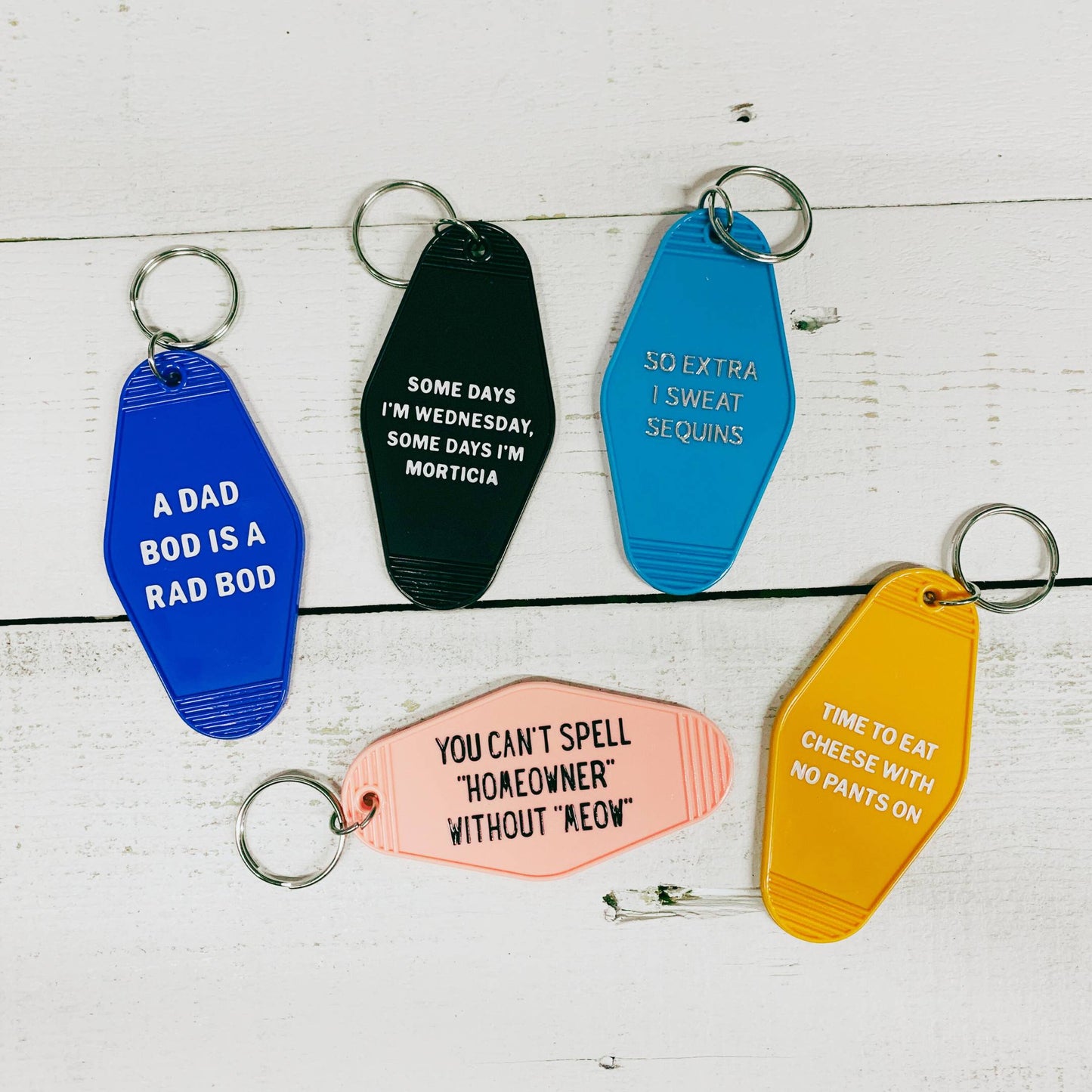 Some Days I'm Wednesday, Some Days I'm Morticia Motel Style Keychain In Black