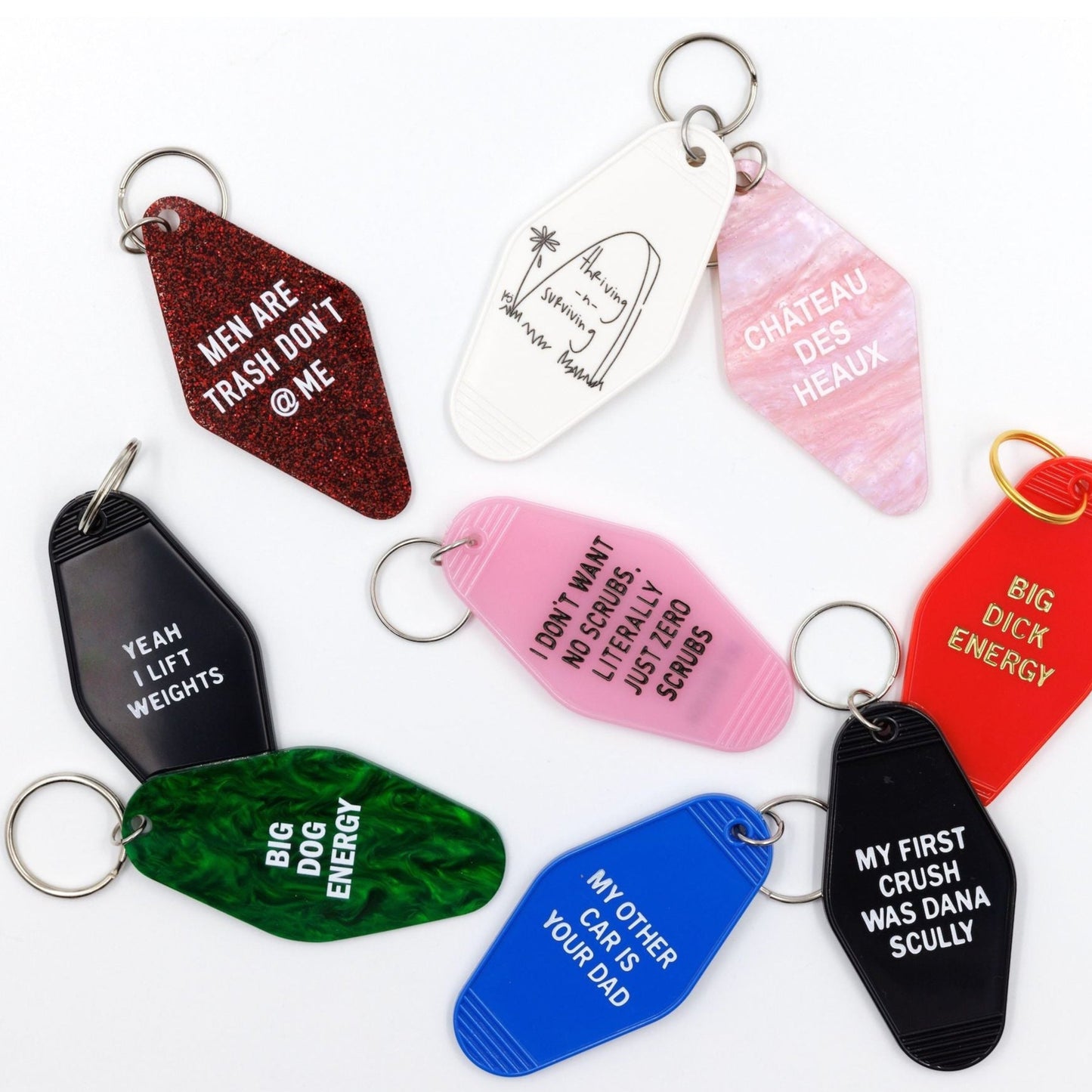 Yeah I Lift Weights Black Motel Style Keychain