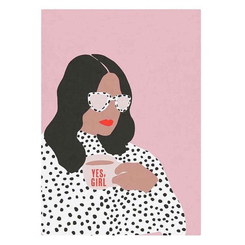 Yes, Girl Large Pink Tea Towel | Extra Large 20" W x 27.5" L | In a Gift Box!
