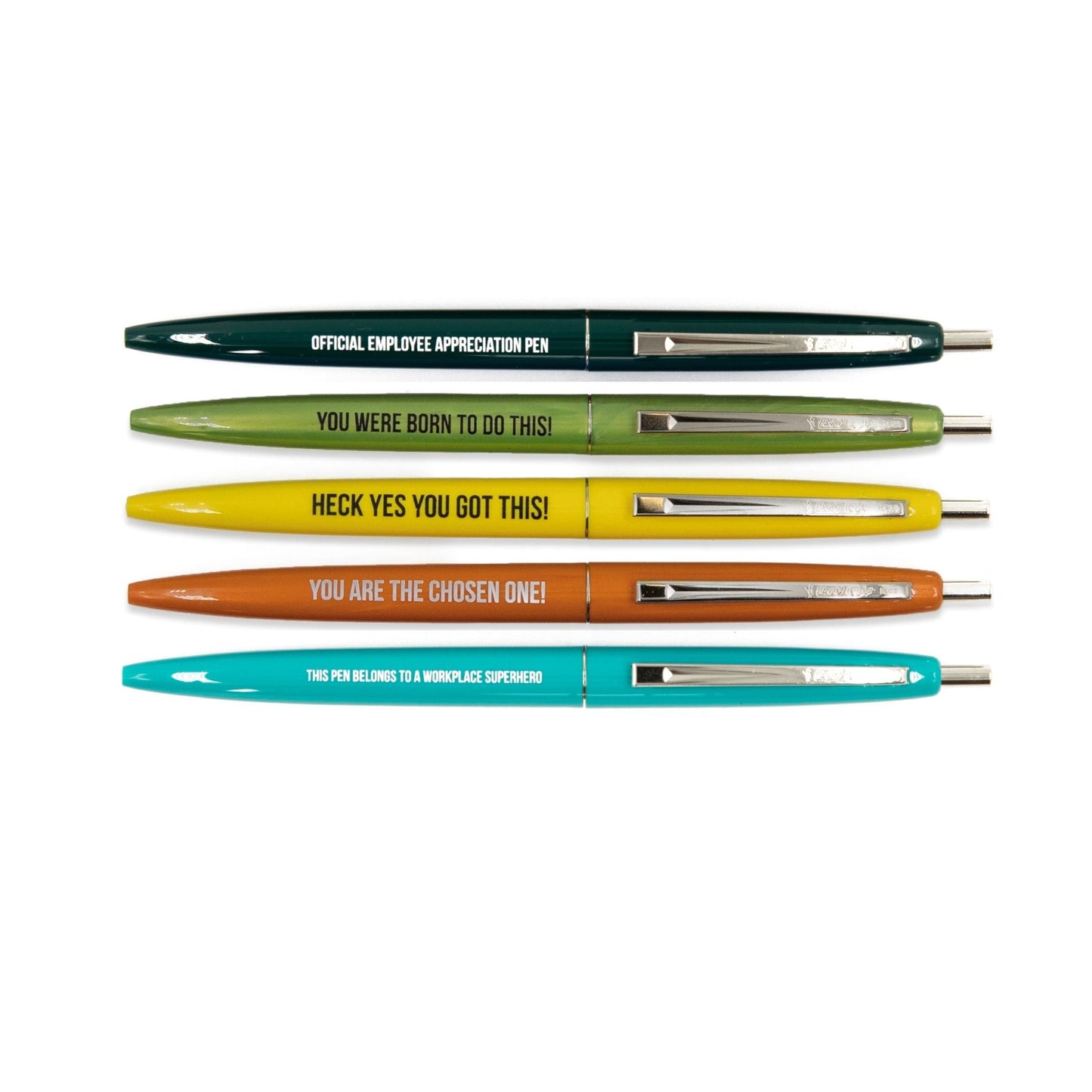 New Employee Appreciation Pen Set | 5 Motivational Refillable Pens for Office Co-workers
