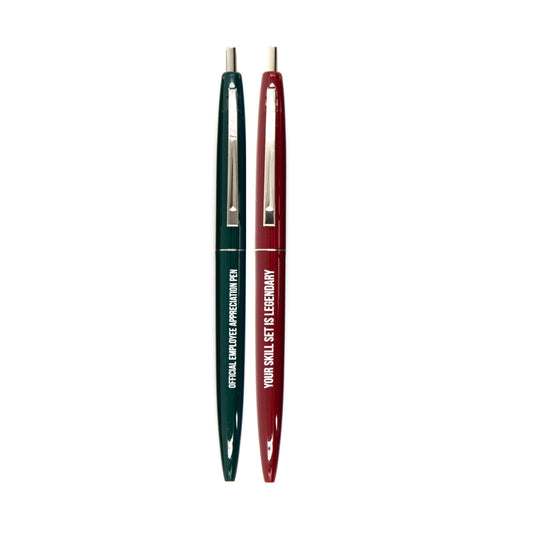 Mini Employee Appreciation Pen Set | 2 Motivational Refillable Pens for Office Co-workers