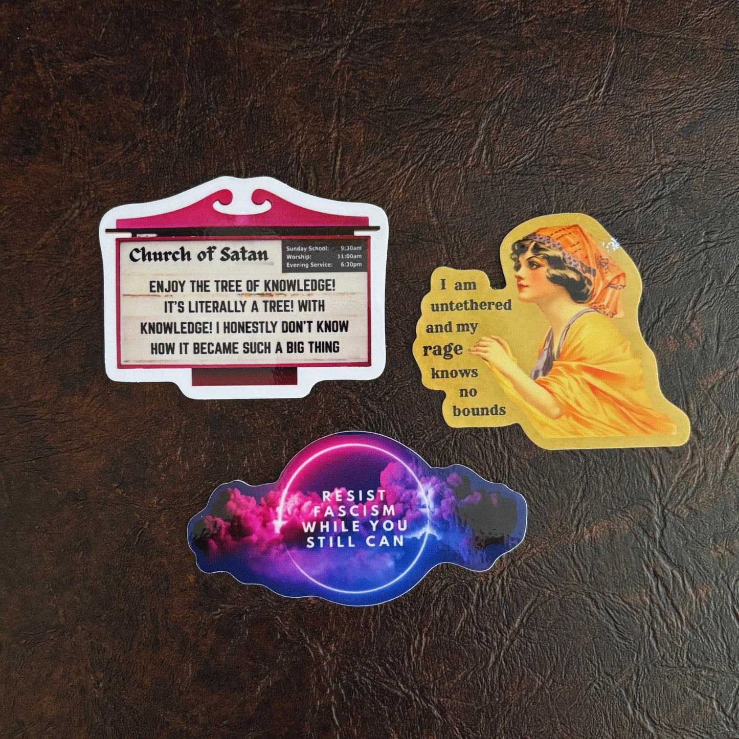 Church of Satan Funny Sticker | Sarcastic "Enjoy the Tree of Knowledge" Parody Sticker