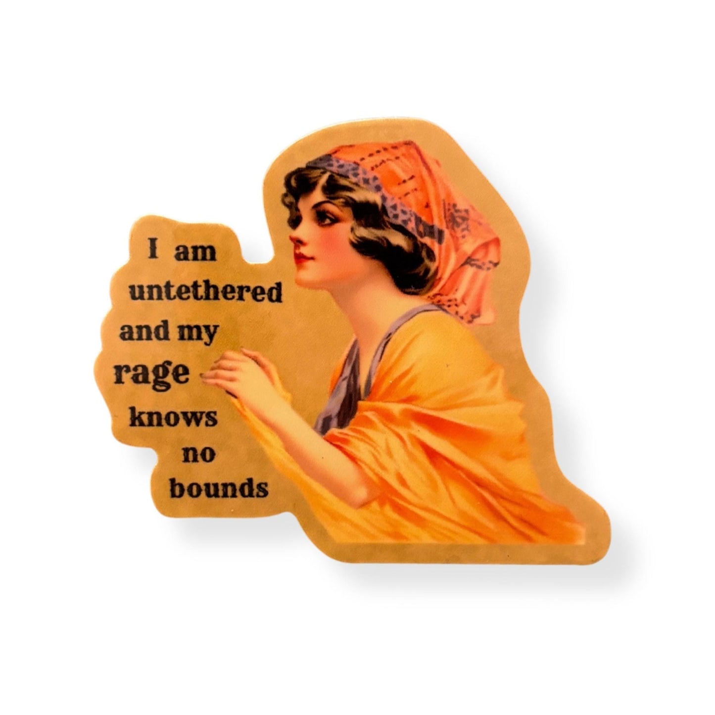 I Am Untethered Vintage Woman Sticker | Art Nouveau Aesthetic Feminist Vinyl Decal