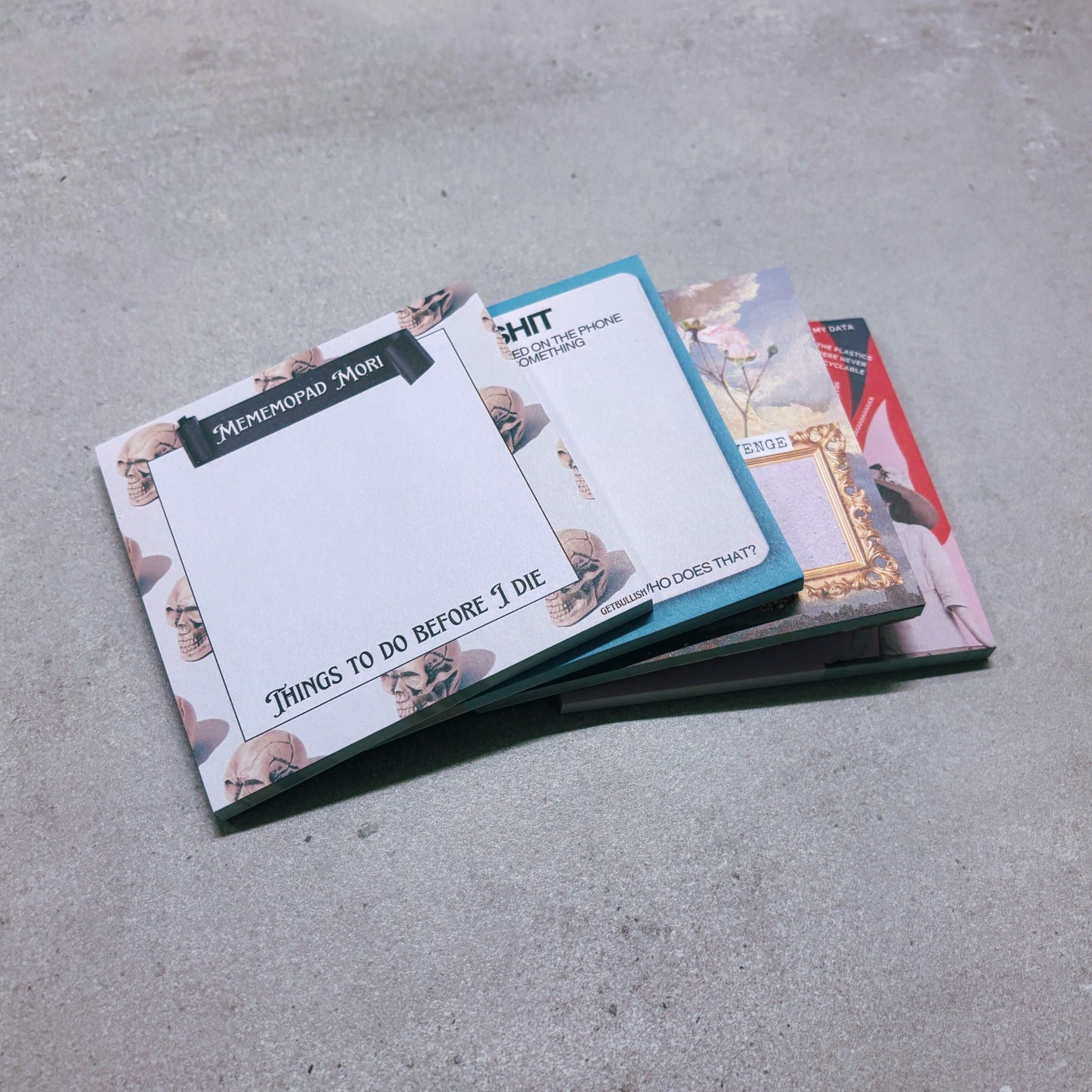 Mememopad Mori Jumbo Sticky Notes | Skull Notepad | 4" x 4" 50 Pages