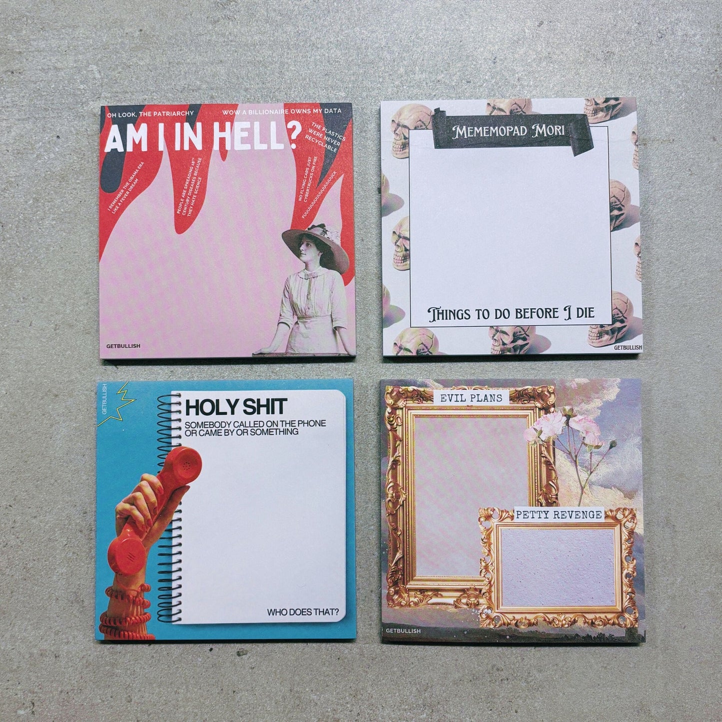 Evil Plans Petty Revenge Jumbo Sticky Notes | Funny Pad for Chaos & Productivity | 4" x 4" 50 Pages