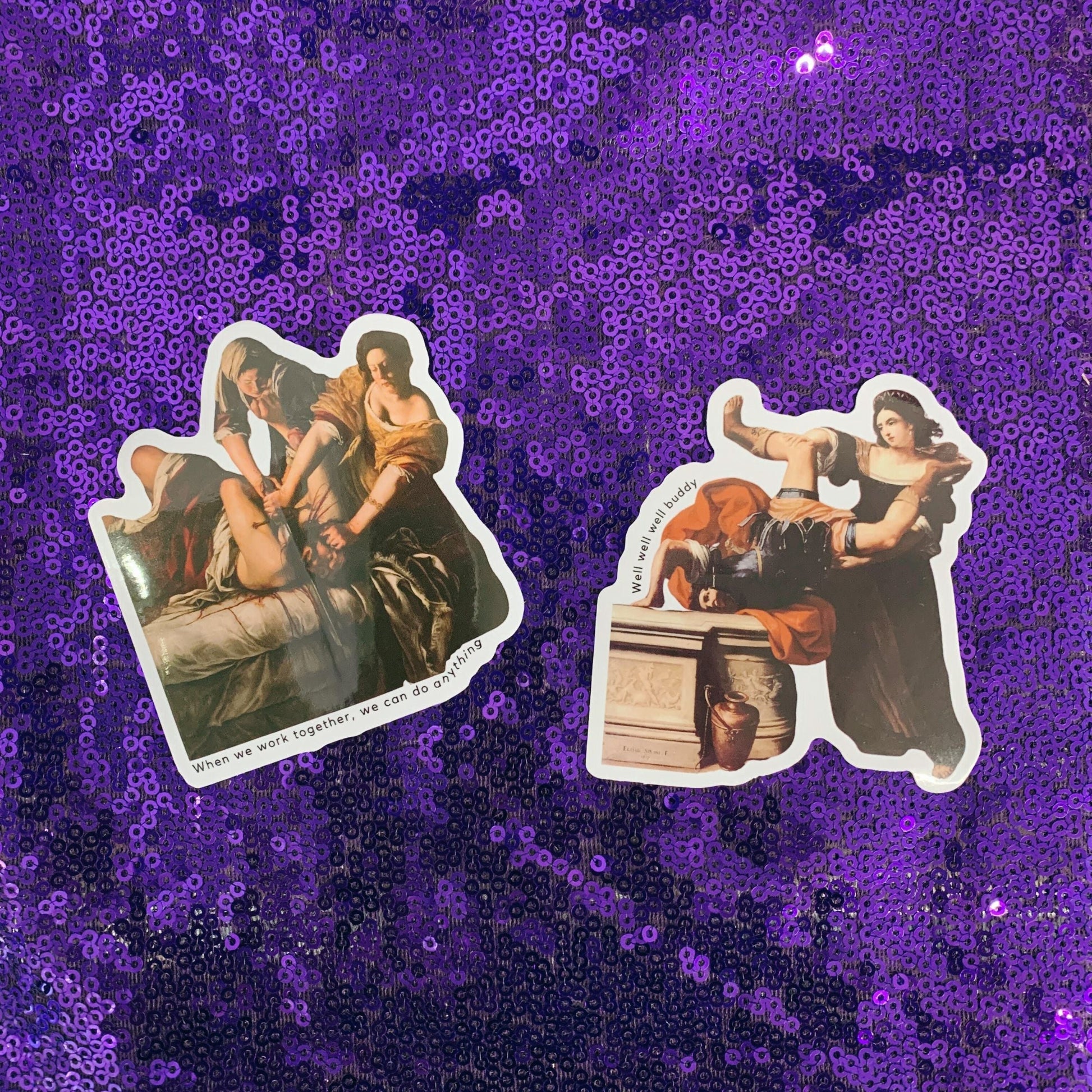 Well Well Well Buddy Timoclea Kills the Captain of Alexander the Great Vinyl Sticker Elisabetta Sirani Painting