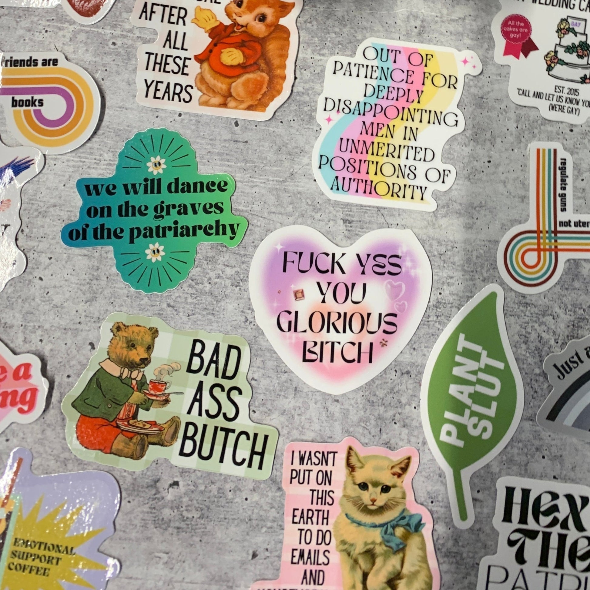 Bad Ass Butch Vinyl Sticker | Lesbian Teddy Bear