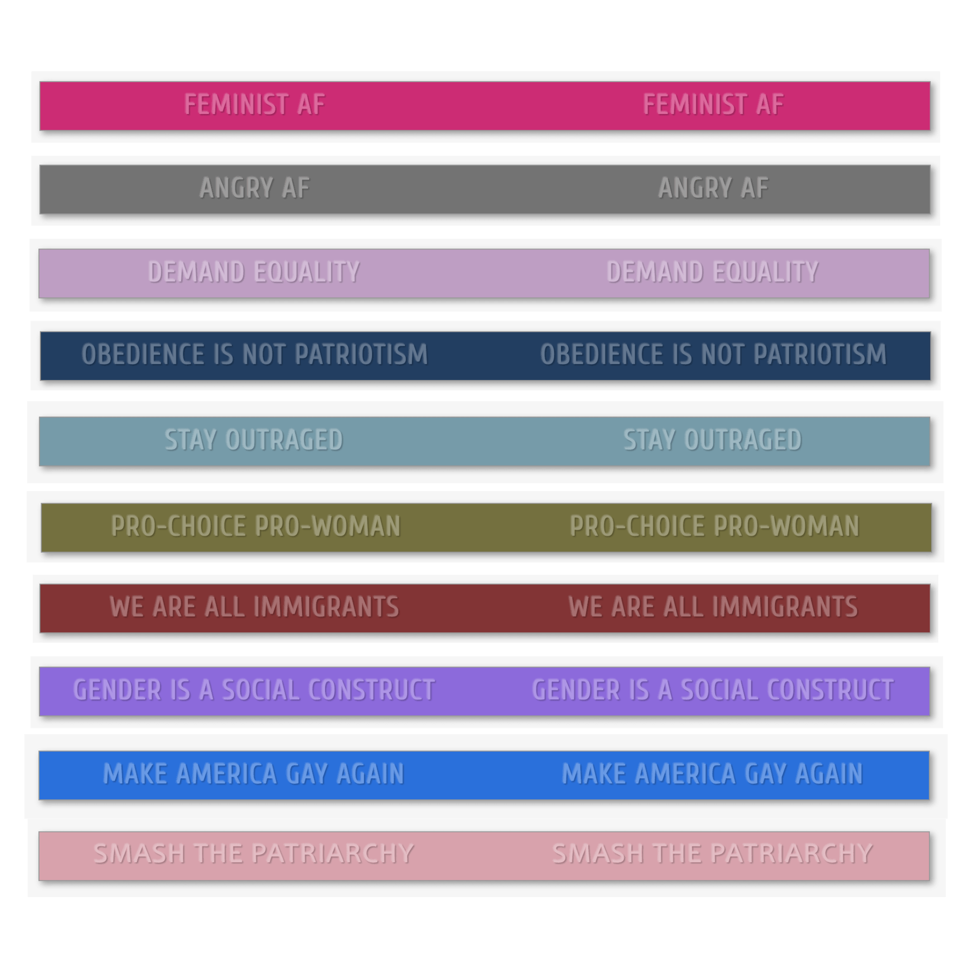 FEMINIST AF / DEMAND EQUALITY Silicone Bracelets (10 choices)
