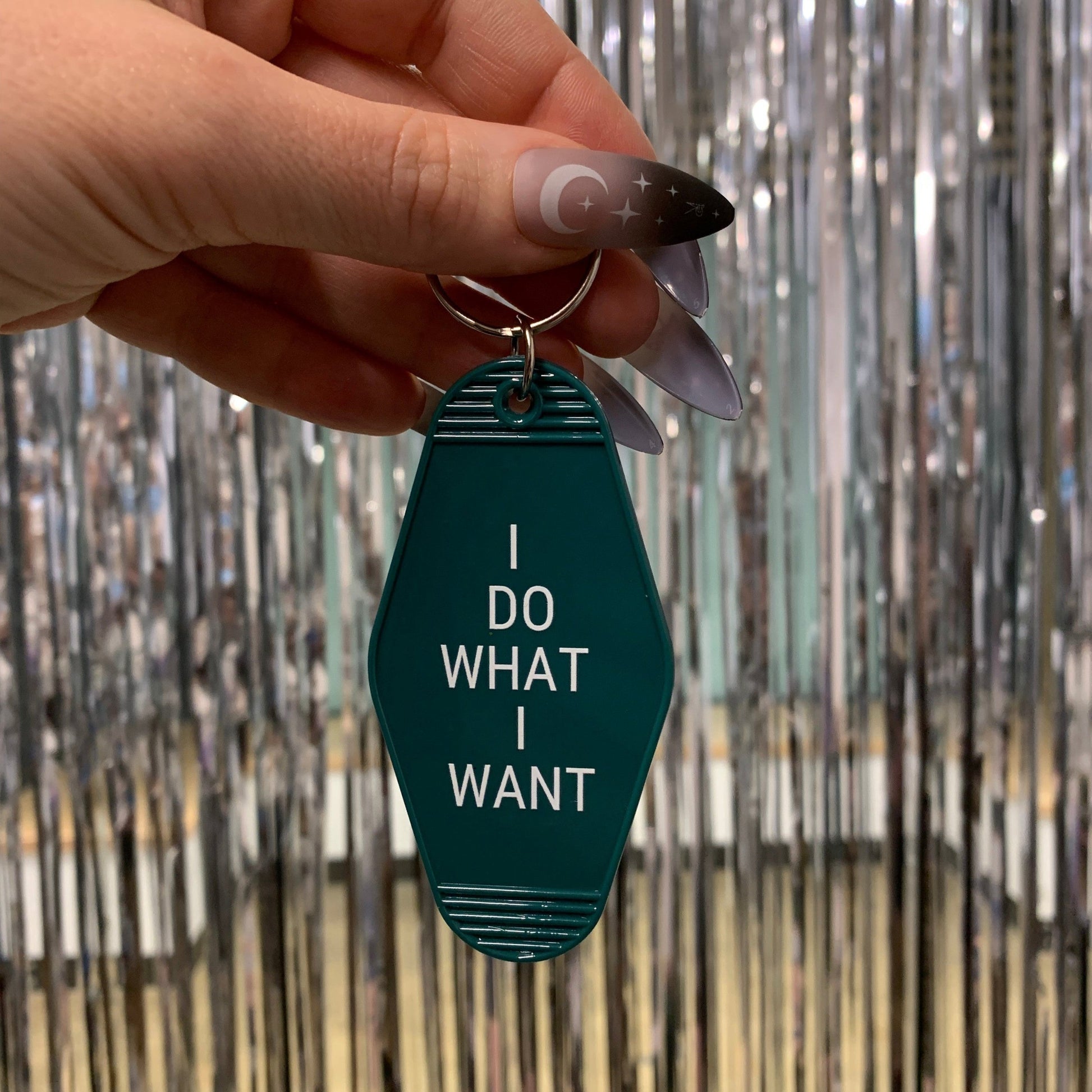 I Do What I Want Motel Style Keychain in Green