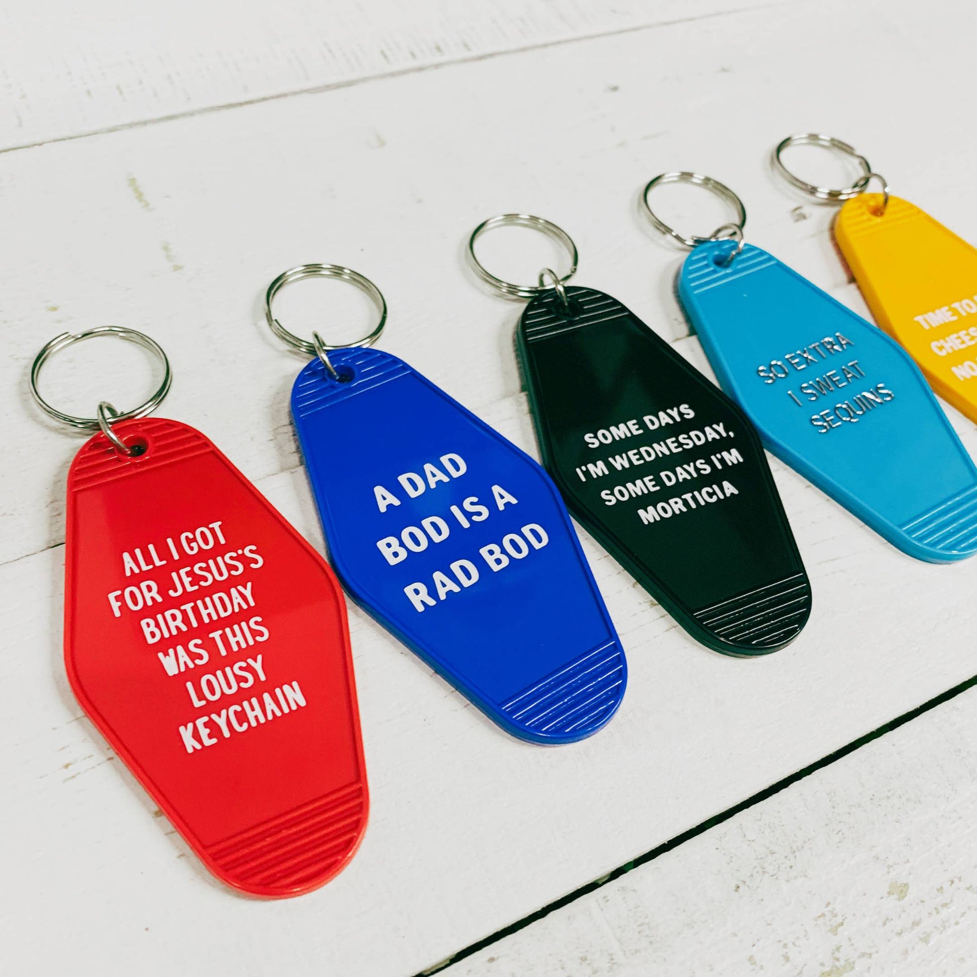 Some Days I'm Wednesday, Some Days I'm Morticia Motel Style Keychain In Black