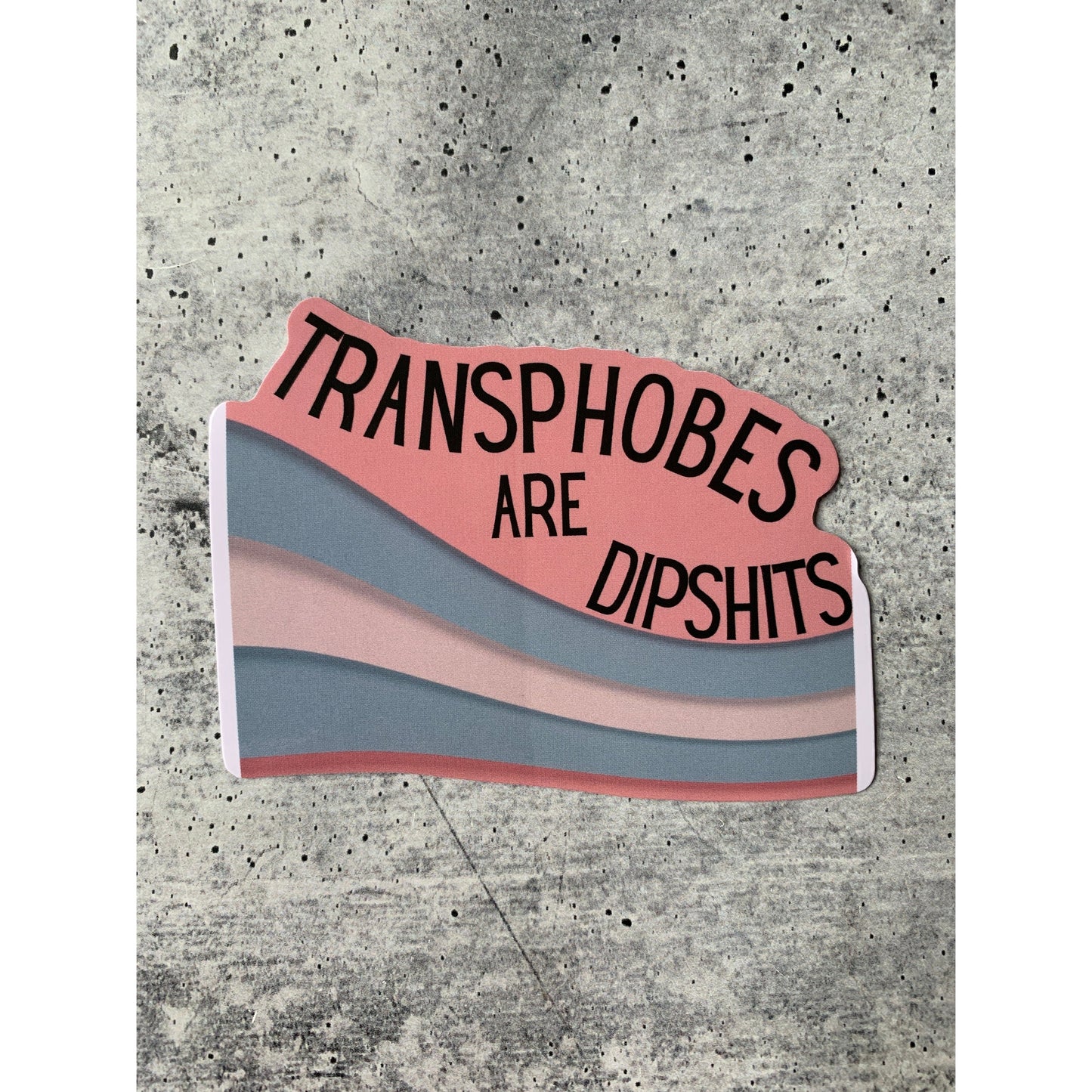 Transphobes Are Dipshits Die Cut Vinyl Sticker